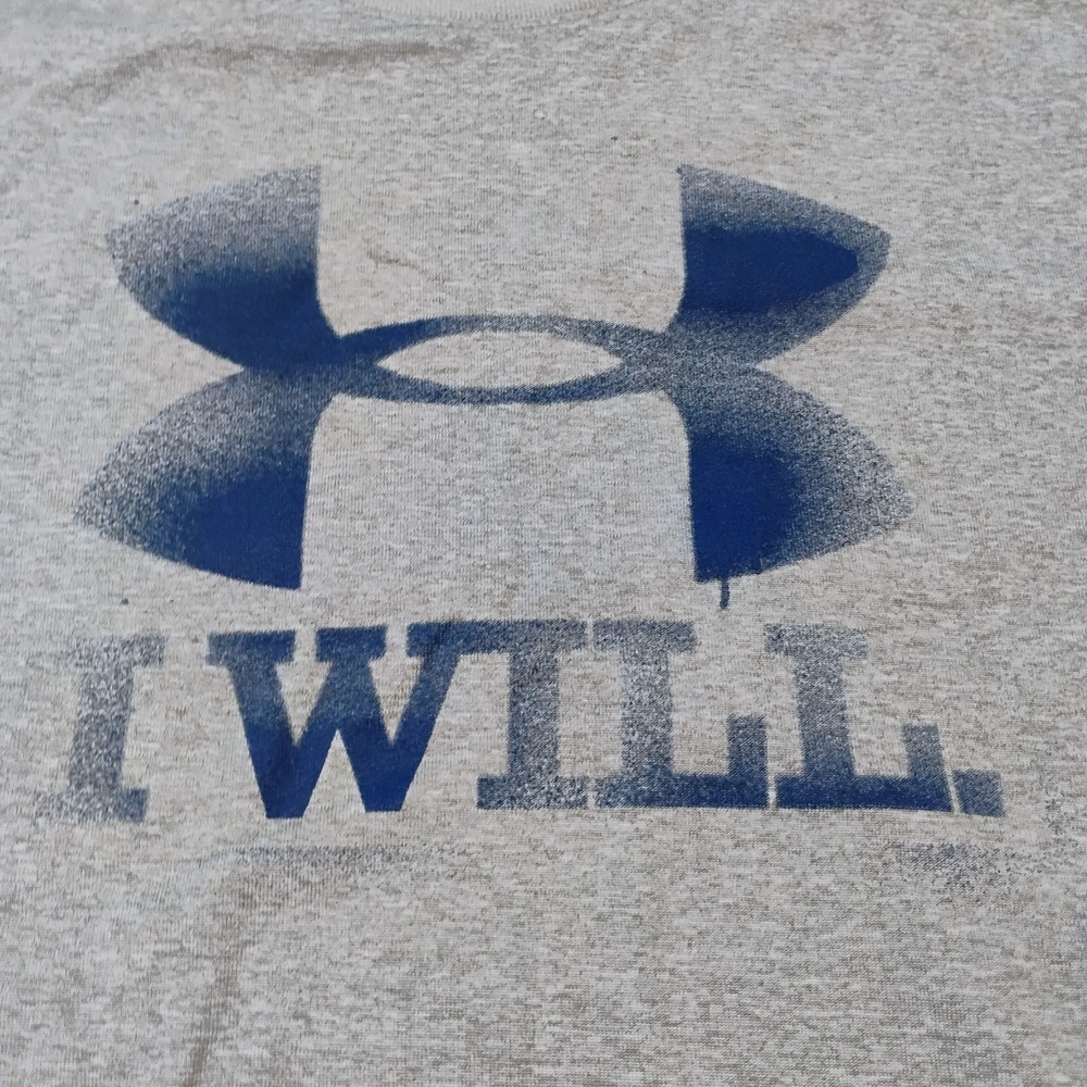 Under Armour Youth Large I Will Graphic Gray Blue Short Sleeve Tee Shirt - Picture 2 of 7